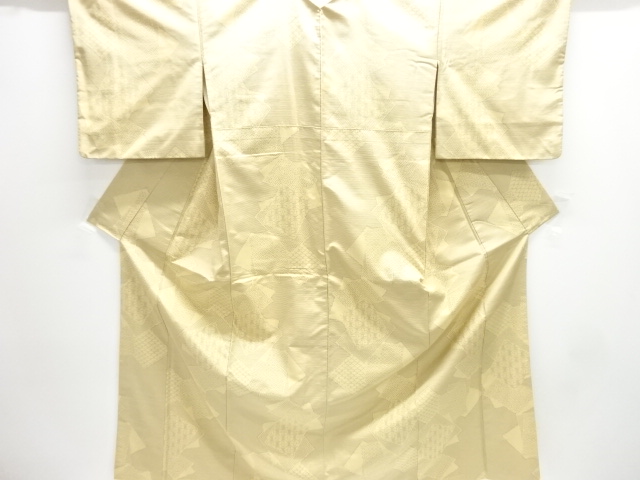 重ね色紙に古典柄織り出し十日町紬着物